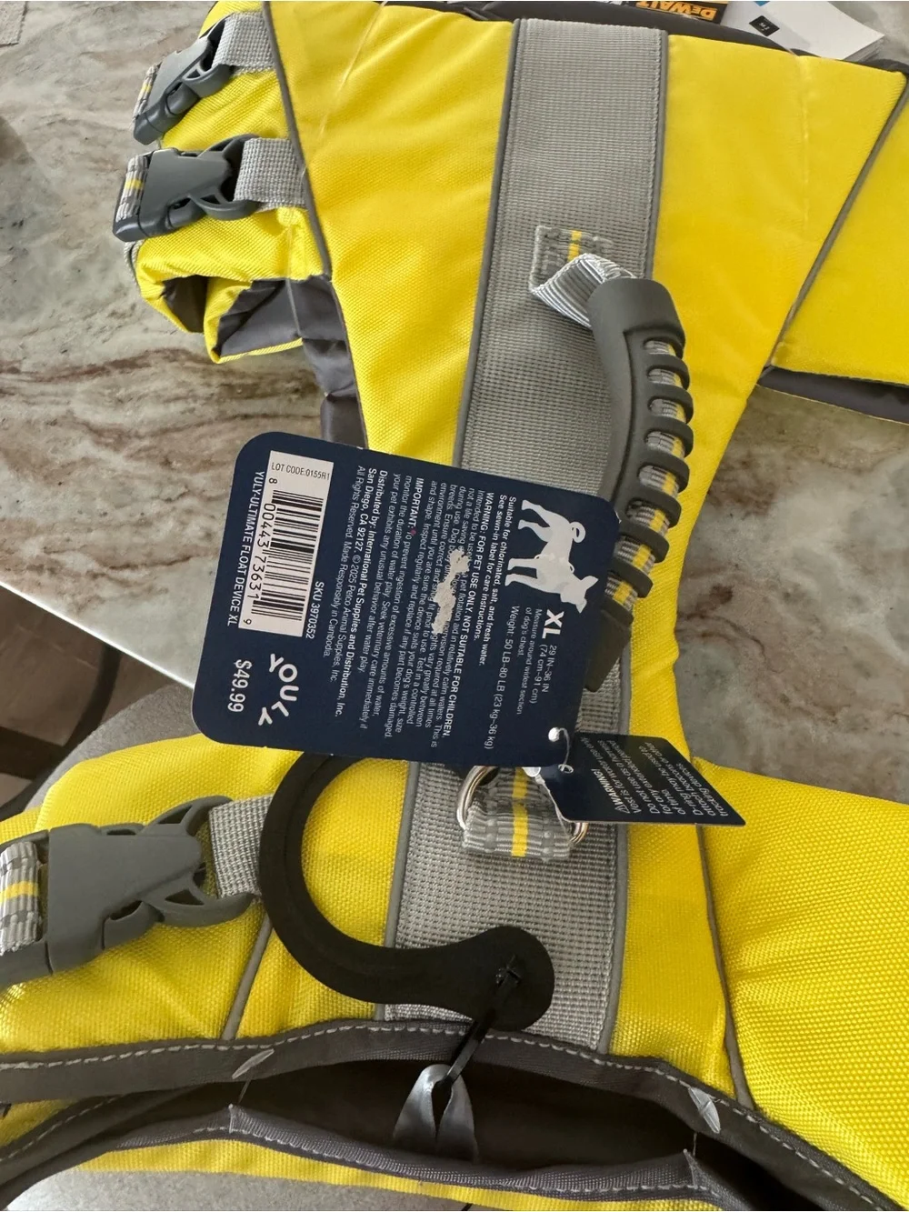 Yellow Reflective Dog Life Jacket with Top Handle - Youly